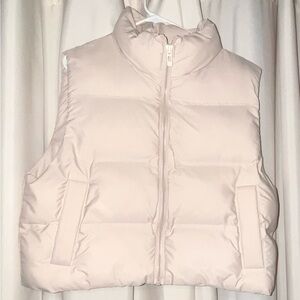 Zara Women's Light Beige Puffer Vest